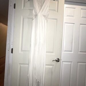 Simple & Beautiful White summer Maxi Dress with attached mini under